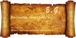 Belovay Gusztáv névjegykártya